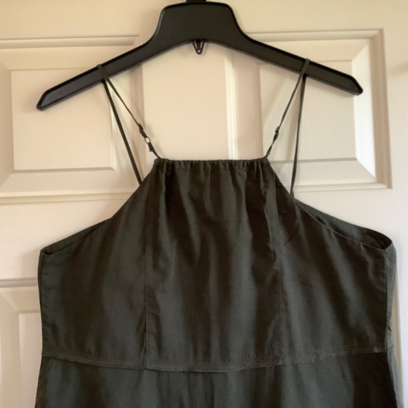 Ralph Lauren Denim & Supply Hi-Low Hem Cotton Midi Dress Ruffle Hem Olive SZ M - Picture 5 of 14